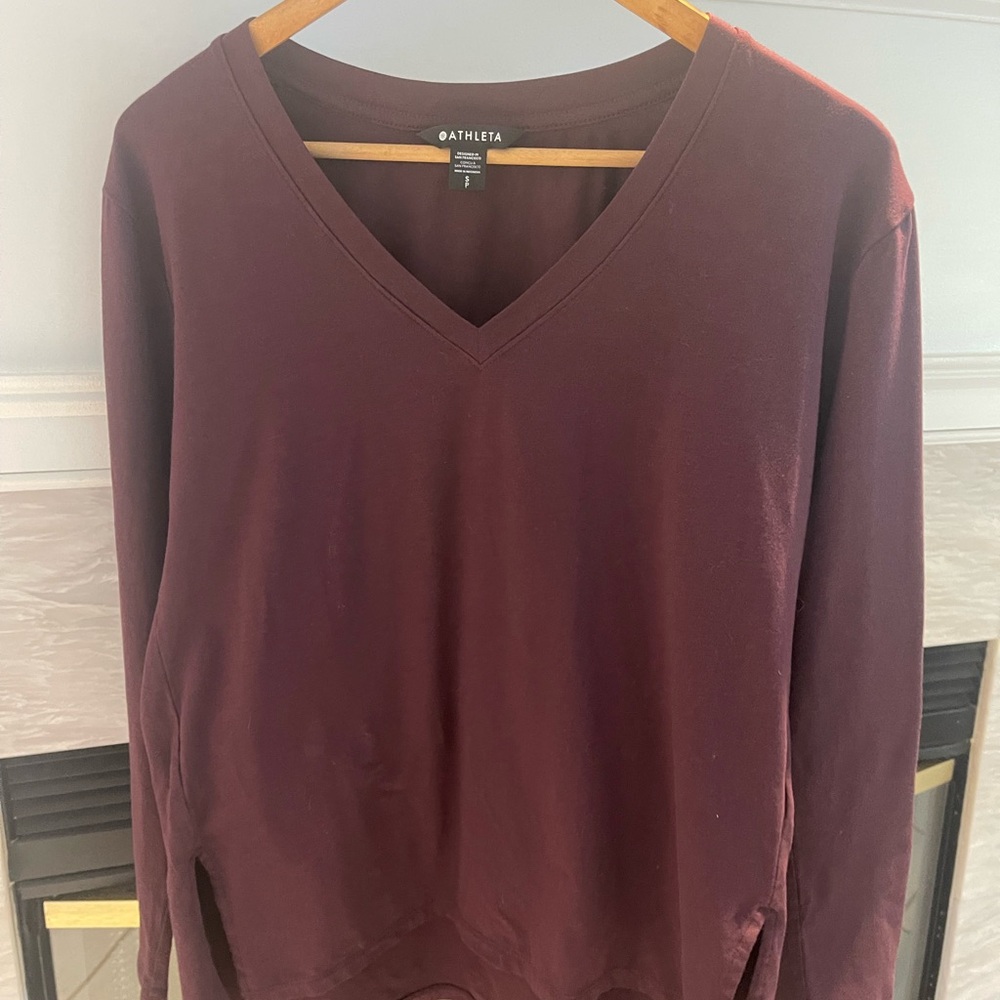 Athleta Women's Long Sleeve Tee - Burgundy